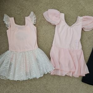 2 Pink and White Kids Ballet Gymnastics  Set 4T Girl